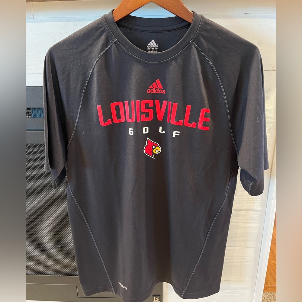 Louisville Carninal Golf Adidas Climalite Tee Shirt size small 1256